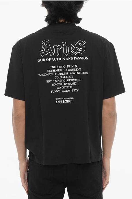 Slim Fit ROCK BAND ZODIAC ARIES T-Shirt in Schwarz - Image 2