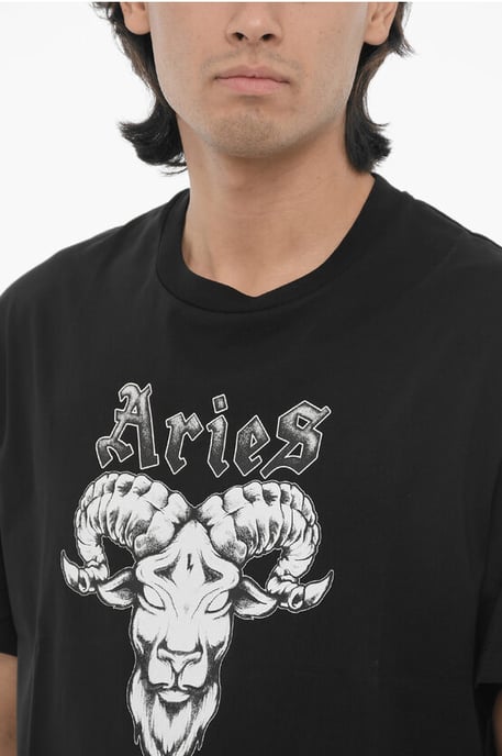 Slim Fit ROCK BAND ZODIAC ARIES T-Shirt in Schwarz - Image 3