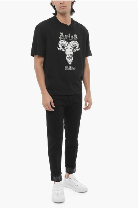 Slim Fit ROCK BAND ZODIAC ARIES T-Shirt in Schwarz - Image 4