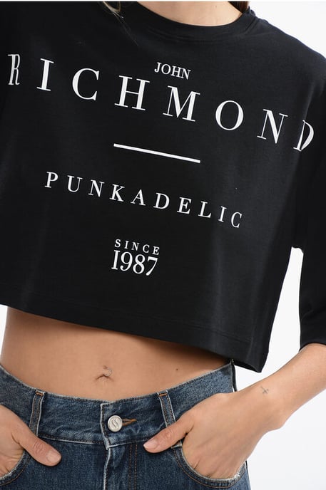 Kurzes GENYA T-Shirt mit Oversized-Passform in Schwarz - Image 3
