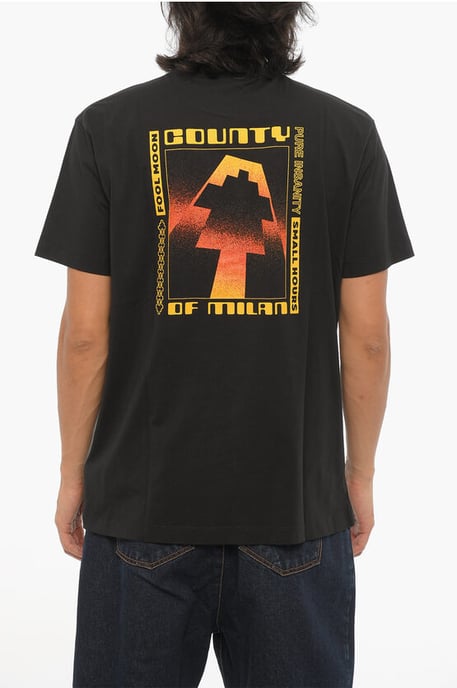 Baumwoll-T-Shirt mit Rundhalsausschnitt in Schwarz - Image 2