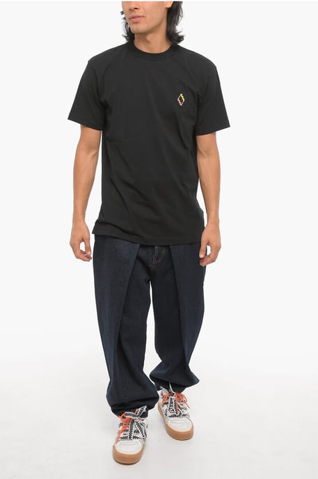 Baumwoll-T-Shirt mit Rundhalsausschnitt in Schwarz - Image 4