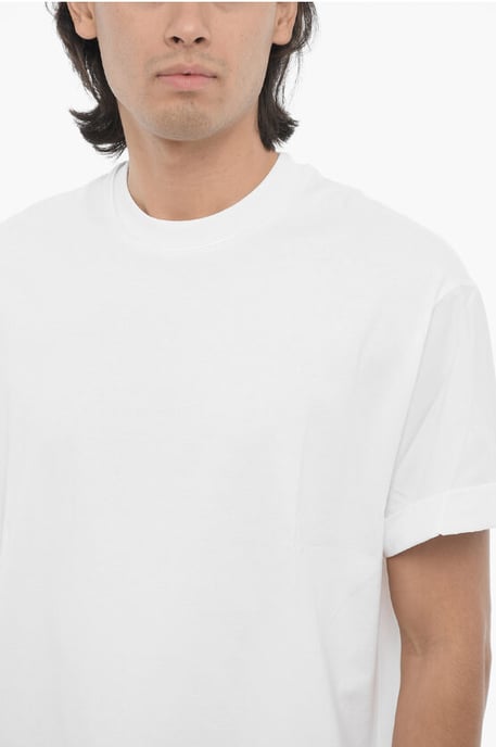 Einfarbiges Easy Fit T-Shirt mit Rundhalsausschnitt in Weiß - Image 3
