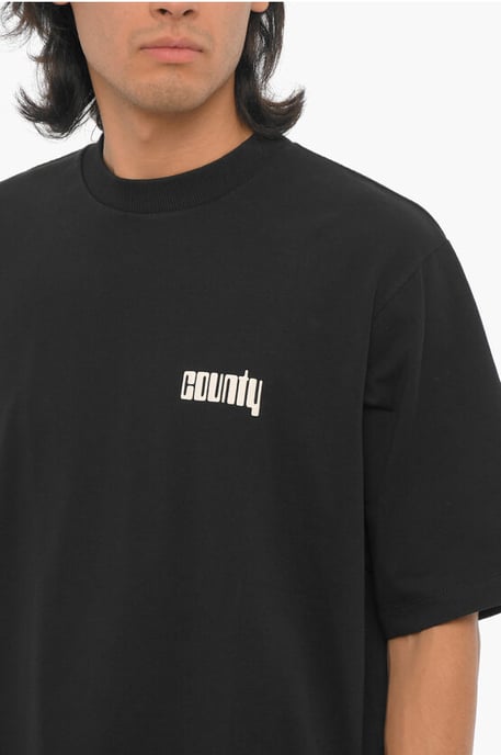 Bedrucktes DISCO GOD T-Shirt mit Rundhalsausschnitt in Schwarz - Image 3