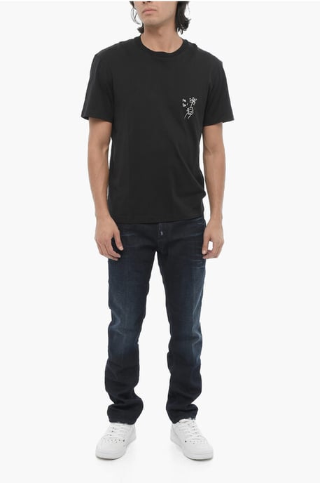 Cotton FOR YOU Rundhals-T-Shirt mit Kontrast-Print in Schwarz - Image 4