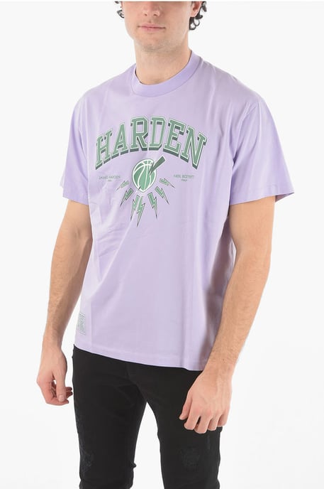 JAMES HARDEN x NEIL BARRETT T-Shirt mit Rundhalsausschnitt und Logo-Print in Violett - Image 1