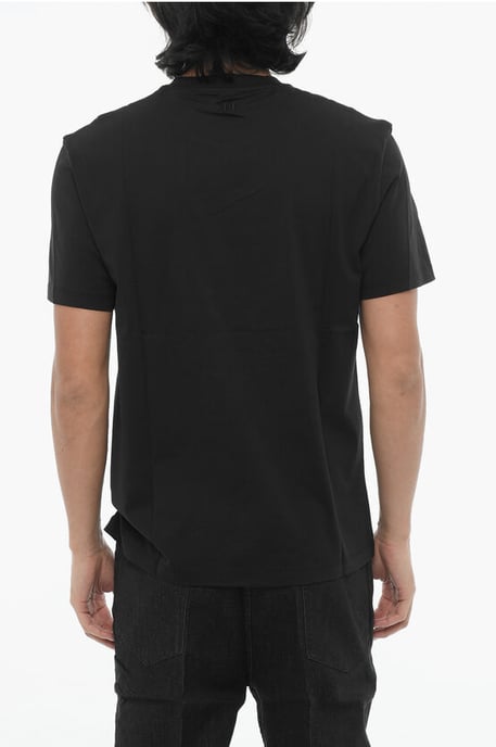 Slim Fit T-Shirt I SEE YOU aus Baumwolle mit Rundhalsausschnitt in Schwarz - Image 2