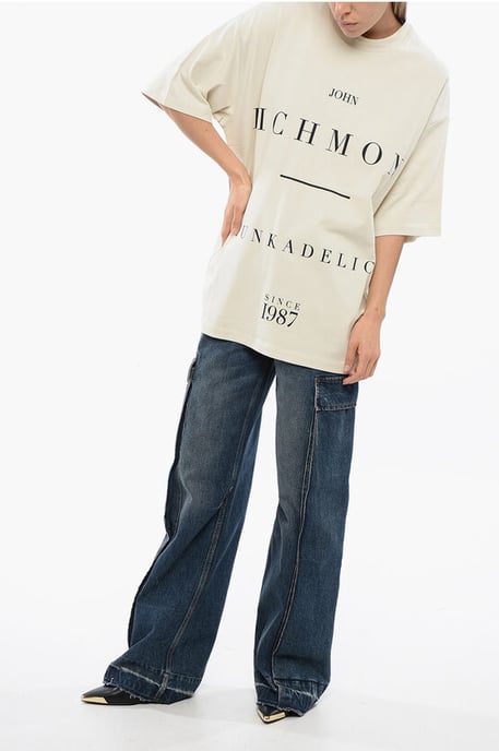 PELAC Oversize T-Shirt mit Kontrastprint in Beige - Image 4