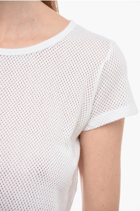 T-Shirt mit Rundhalsausschnitt und durchgehender Perforation - Image 3