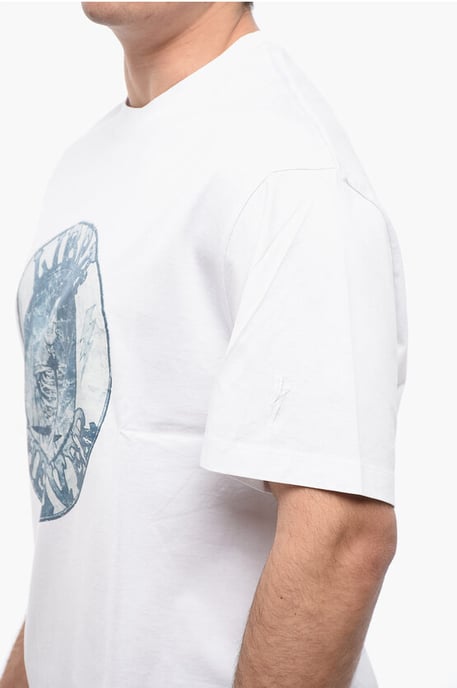 Slim Fit T-Shirt aus Baumwolle LIBRA ROCKBAND in Weiß - Image 3