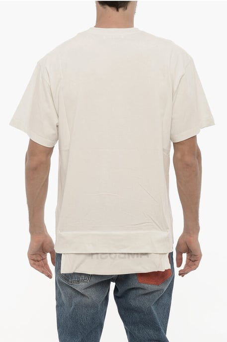 Einfarbiges T-Shirt mit Rundhalsausschnitt und Hüfttasche in Weiß - Image 2