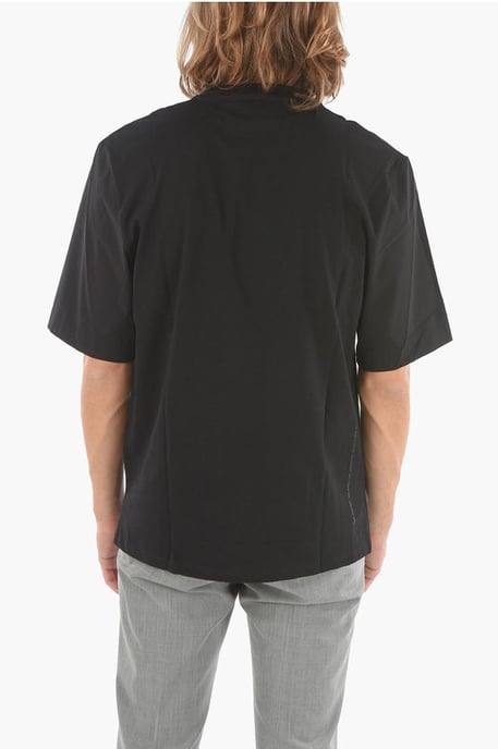 Jersey MINIMAL T-Shirt mit Ärmeln aus Stretch-Nylon in Schwarz - Image 2