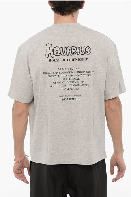 Bedrucktes AQUARIUS THE HUMANITARIAN T-Shirt mit Rundhalsausschnitt in Grau - Image 2