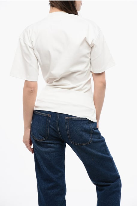 Einfarbiges T-Shirt mit Rundhalsausschnitt in Weiß - Image 2