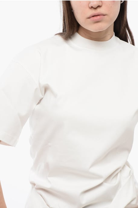 Einfarbiges T-Shirt mit Rundhalsausschnitt in Weiß - Image 3