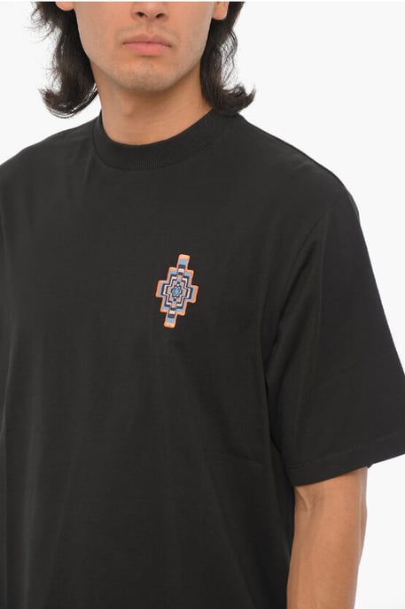 Einfarbiges OPTICAL CROSS T-Shirt mit Rundhalsausschnitt in Schwarz - Image 3