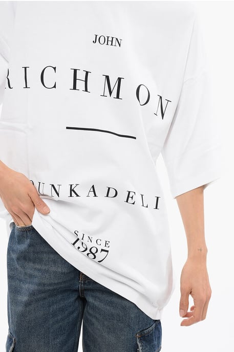 PELAC Oversize-T-Shirt mit Kontrastprint in Weiß - Image 3