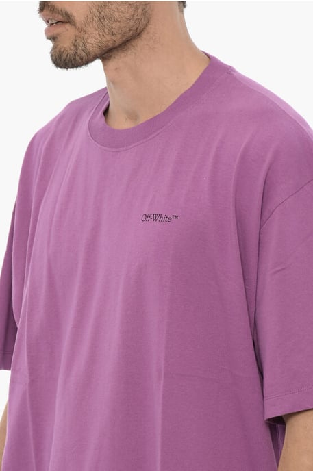 Einfarbiges T-Shirt mit Rundhalsausschnitt in Violett - Image 3