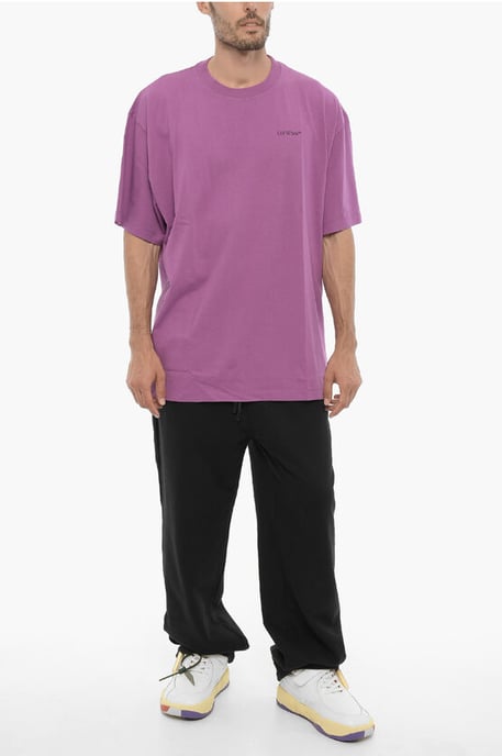 Einfarbiges T-Shirt mit Rundhalsausschnitt in Violett - Image 4