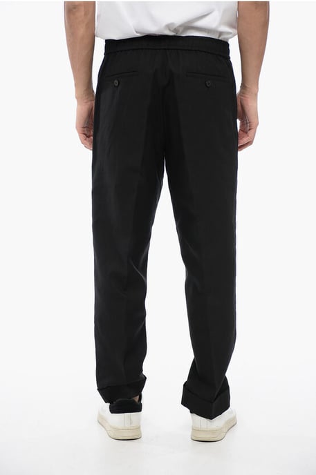 REM-Hose aus Leinenmischung mit elastischem Bund in Schwarz - Image 2