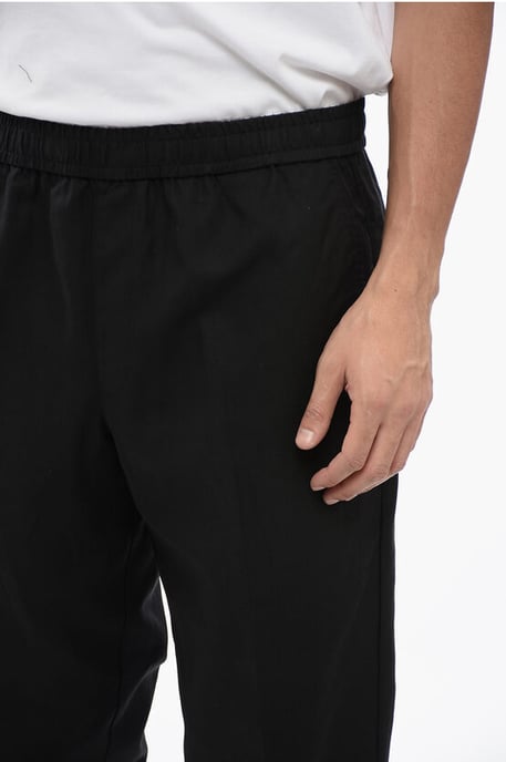 REM-Hose aus Leinenmischung mit elastischem Bund in Schwarz - Image 3