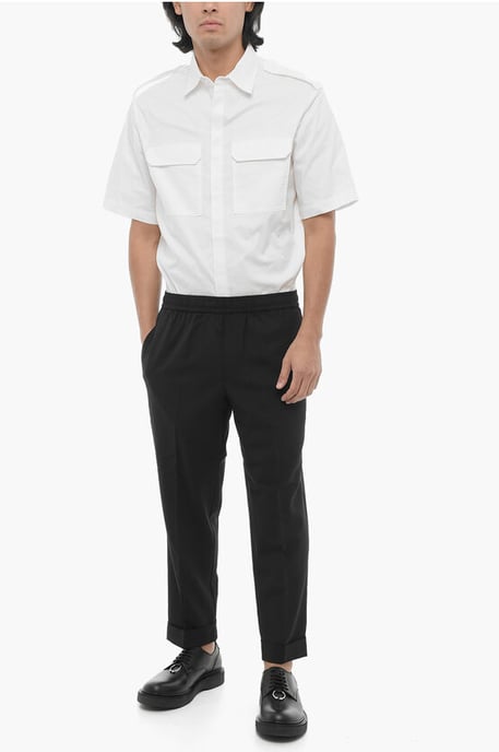 REM-Hose mit niedriger Taille und schmaler Passform und Kordelzug in der Taille in Schwarz - Image 4