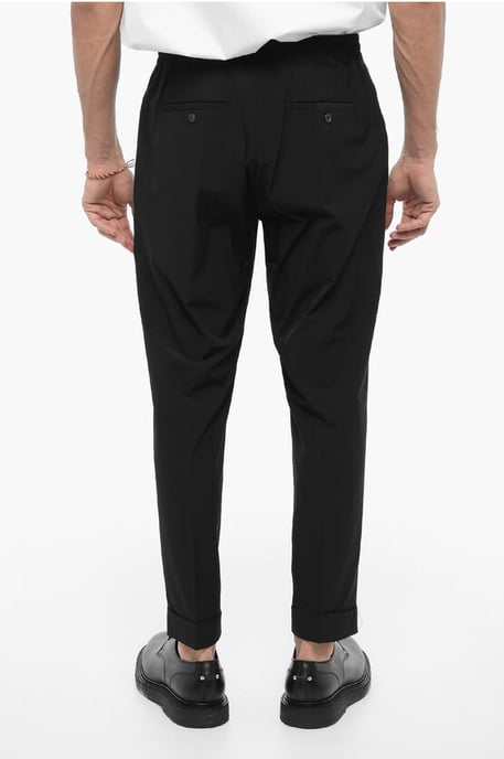 Nylon REM Hose mit elastischem Bund in Schwarz - Image 2
