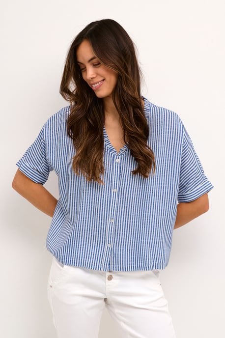 Kurzarmshirt mit Boxy-Fit light blue - Image 2