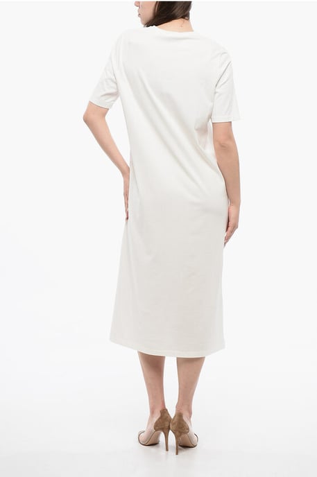 T-Shirt-Kleid aus Baumwolljersey in Weiß - Image 2