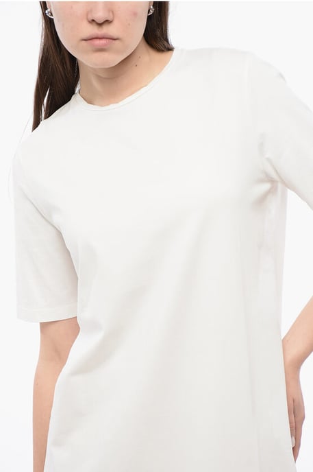 T-Shirt-Kleid aus Baumwolljersey in Weiß - Image 3