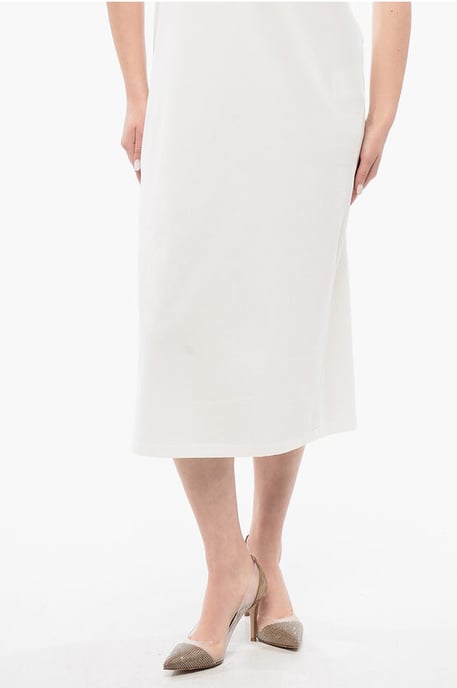 T-Shirt-Kleid aus Baumwolljersey in Weiß - Image 4