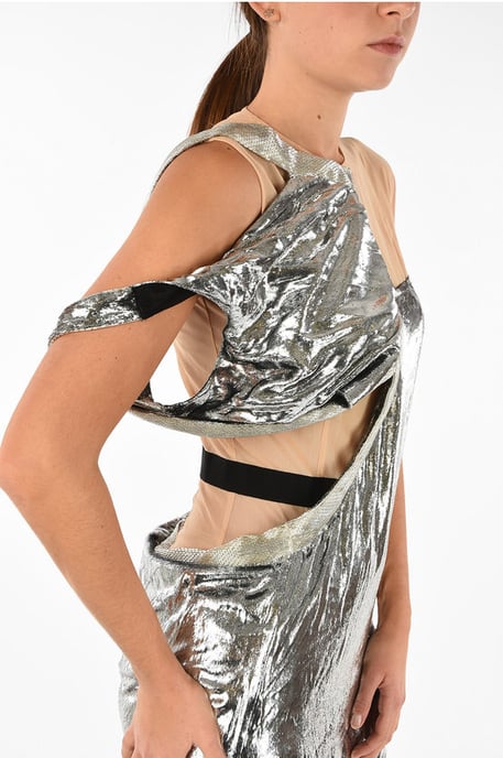 MM0 Samt-Silberkleid in Silber - Image 4