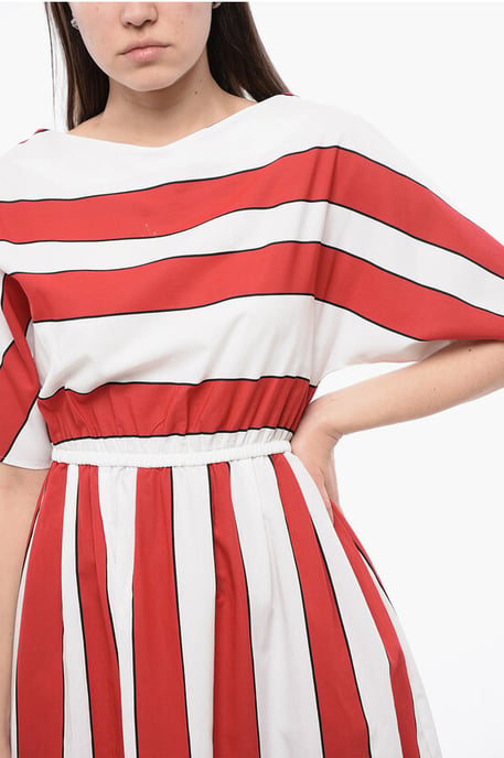 Gestreiftes ärmelloses Kleid SCULLY in Bianco, Rosso - Image 3