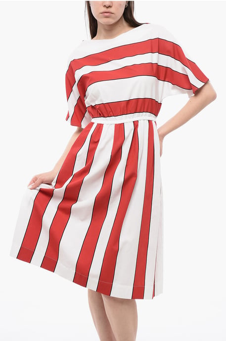 Gestreiftes ärmelloses Kleid SCULLY in Bianco, Rosso - Image 4