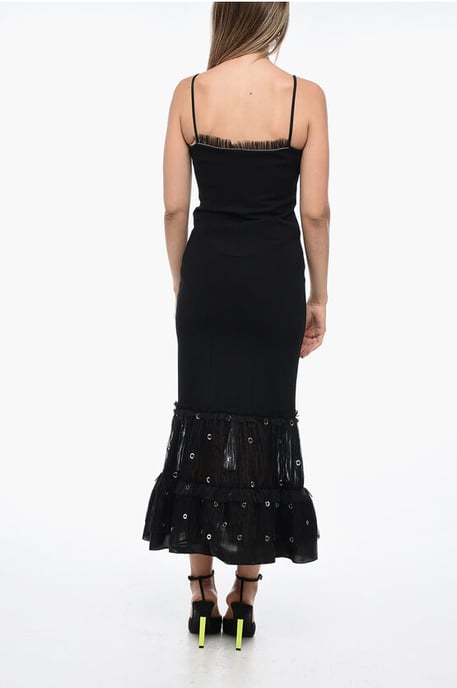 Slipdress mit Rüschensaum in Schwarz - Image 2