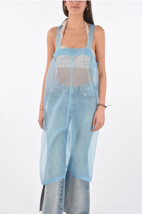 MM0 Transparentes, ärmelloses Etuikleid in Blau - Image 1