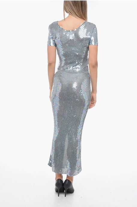 Langes Paillettenkleid in Hellblau - Image 2