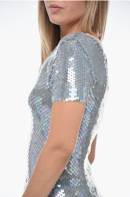 Langes Paillettenkleid in Hellblau - Image 3