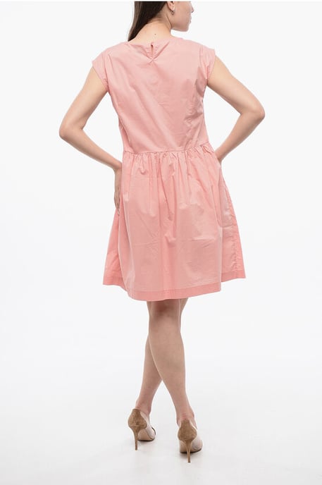 Ärmelloses Popeline-Baumwollkleid in Rosa - Image 2