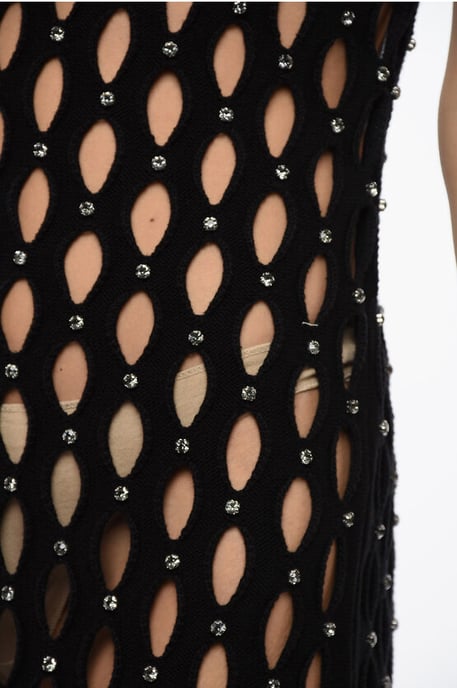 SALISA Ajourkleid mit Kristallapplikation in Schwarz - Image 3