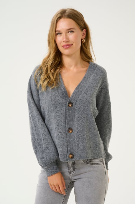 Strickjacke mit geradem Schnitt dark grey - Image 3
