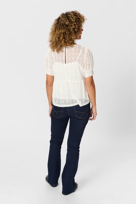 Kurzarm-Bluse Feminine white - Image 3