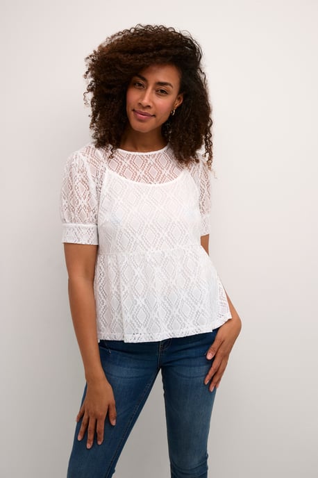 Kurzarm-Bluse Feminine white - Image 4