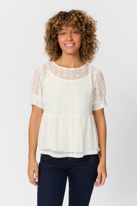 Kurzarm-Bluse Feminine white - Image 5