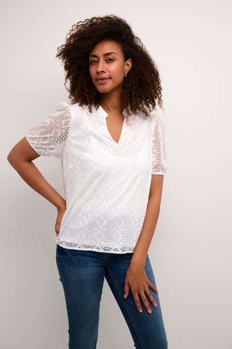 Bluse mit kurzen Ärmeln im Regular Fit white - Image 2