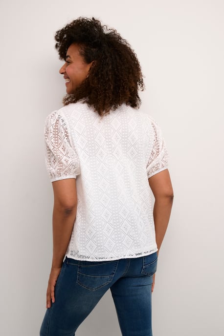 Bluse mit kurzen Ärmeln im Regular Fit white - Image 3