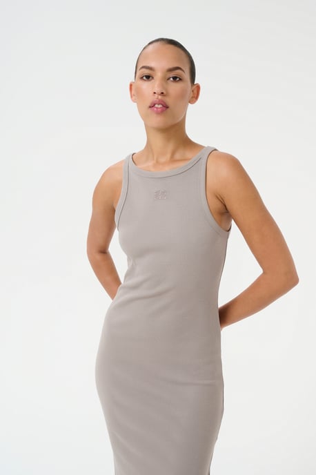 Jerseykleid Slim fit light grey - Image 4