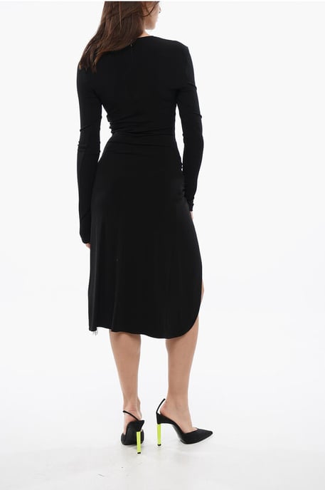 TWIST Wickel-Midikleid aus Crêpe-Viskose in Schwarz - Image 2