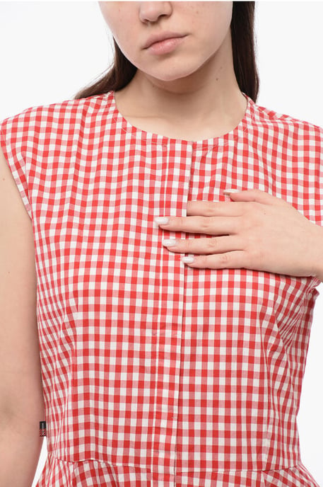 ARCHIVE Midi-Hemdkleid aus Baumwolle mit Vichy-Karomuster in Rot - Image 3