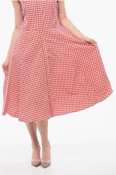 ARCHIVE Midi-Hemdkleid aus Baumwolle mit Vichy-Karomuster in Rot - Image 4
